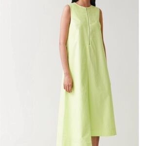 COS Sleeveless Lime Green Maxi Dress with Front Zip